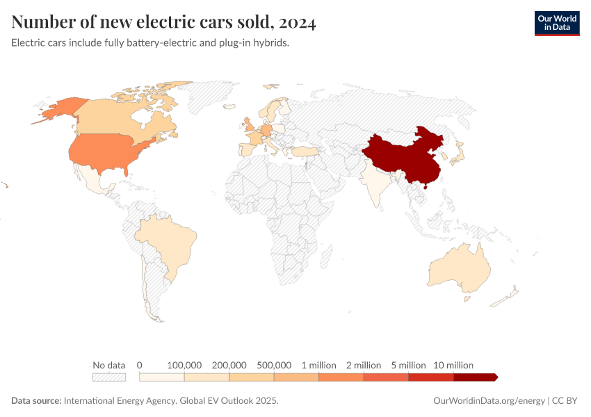 A thumbnail of the "Number of new electric cars sold" chart