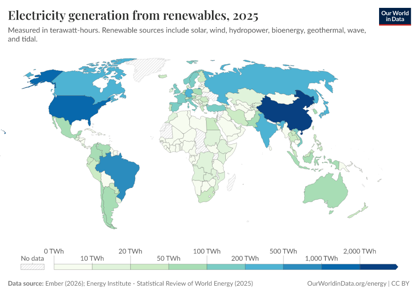 A thumbnail of the "Electricity generation from renewables" chart