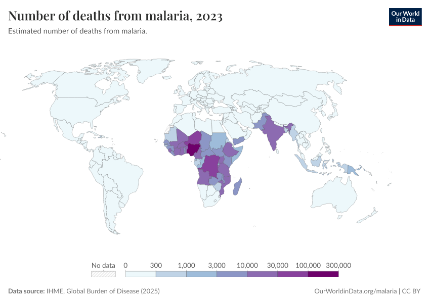 A thumbnail of the "Number of deaths from malaria" chart