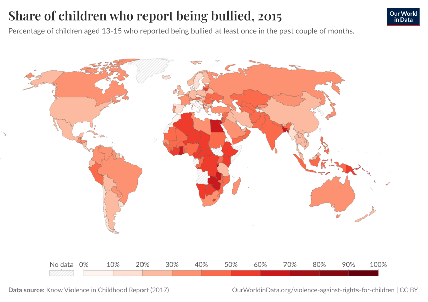 A thumbnail of the "Share of children who report being bullied" chart